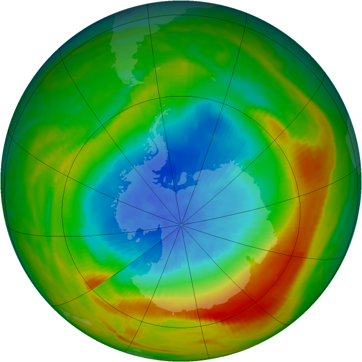 Antarctic ozone map for 17 October 1980